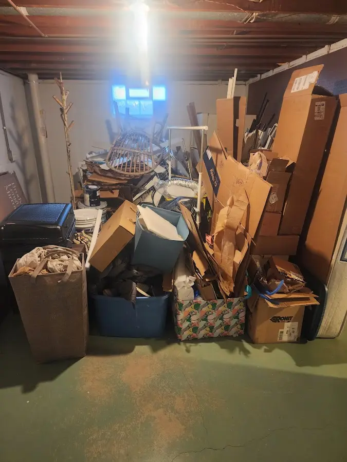 Roll-off dumpster container at job site for 20 Yard Dumpster Rental in Chantilly